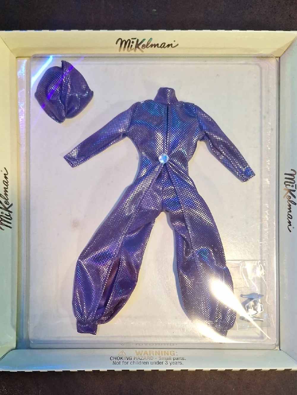 Vintage Rare Mikelman Paul David Purple Shimmer Jumpsuit Hat Fits Barbie NRFB
